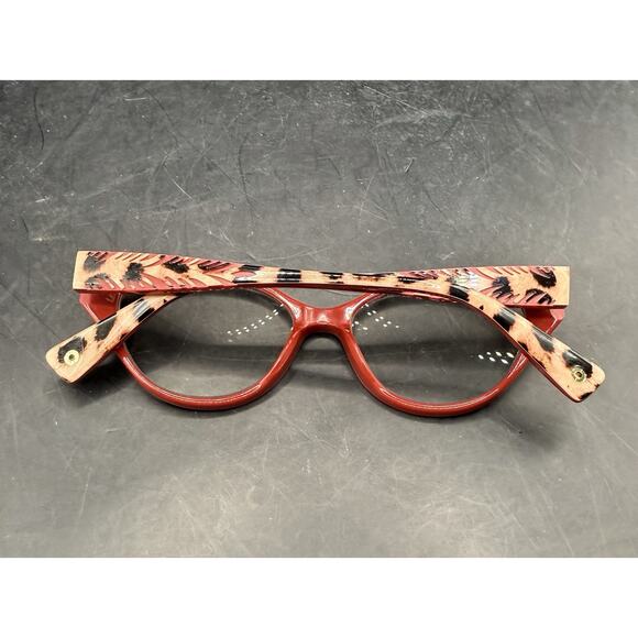 David Spencer Eyewear Japan Pearl 2172 Red Pattern Acetate Frames Only 53‑16‑145 main image 4